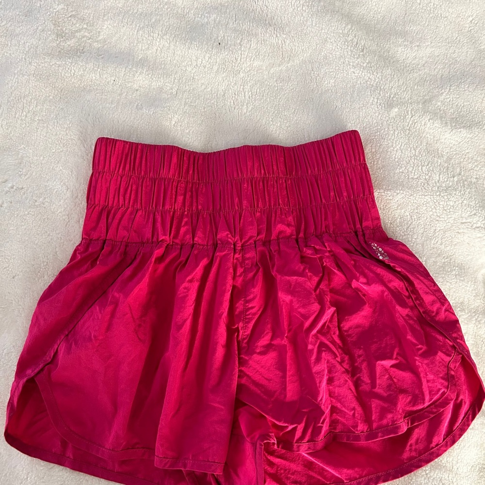 FP Movement Fuchsia Athletic Shorts with Elastic Waistband and Billowy Style